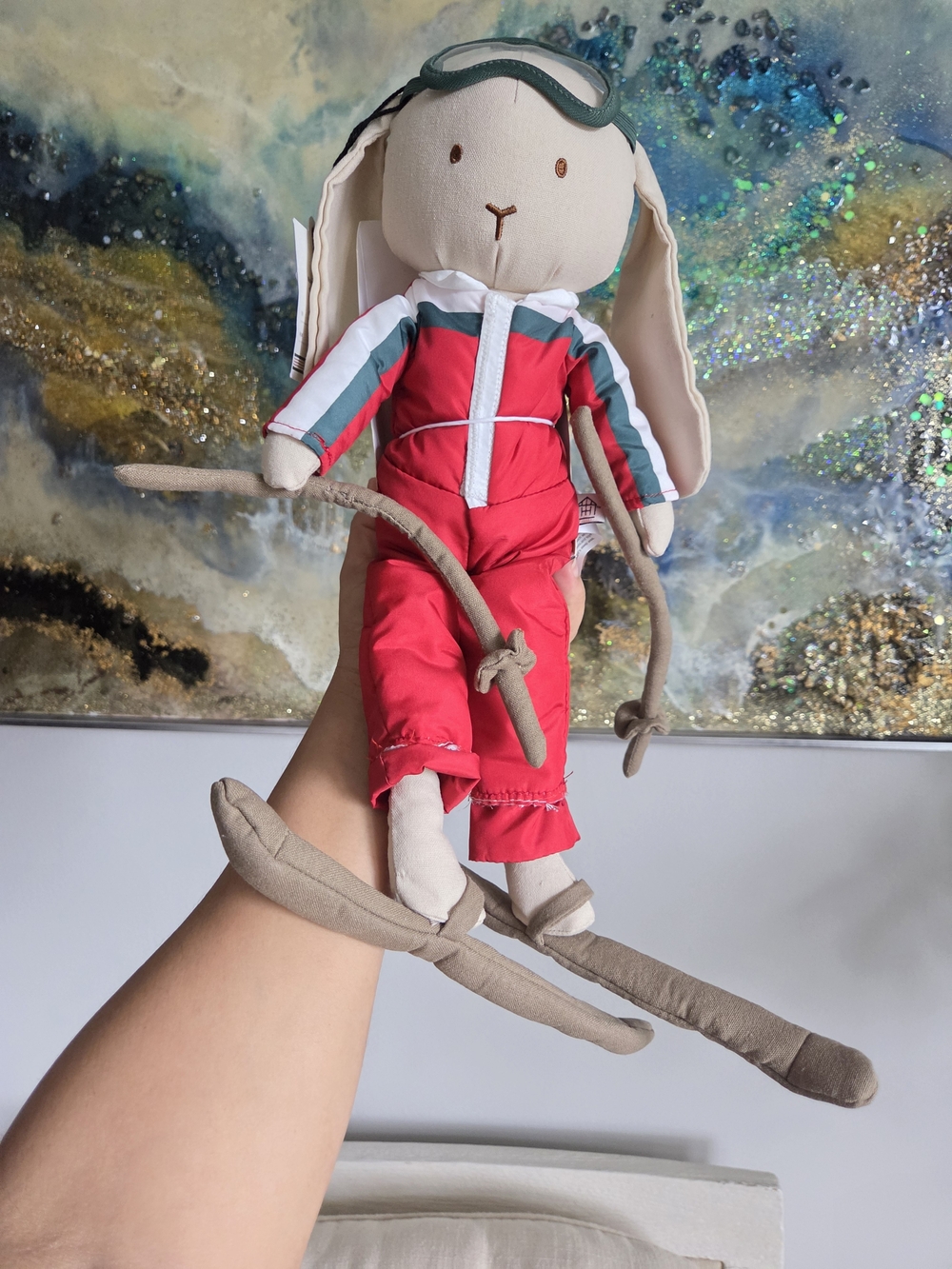Hearth & Hand with Magnolia Ski Bunny Plush Red & White